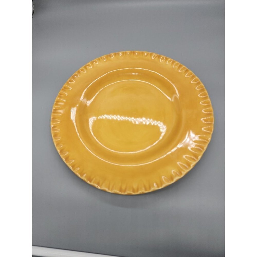 Pottery Barn Dinner Plates Amber PIE CRUST Pattern Crimped Edge 12.5”